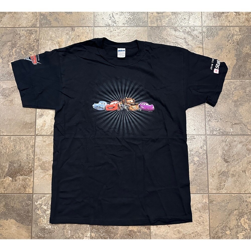 NEW Men's Vintage 2000s Disney‎ Pixar Cars 2 Movie Promo Graphic T Shirt Rare